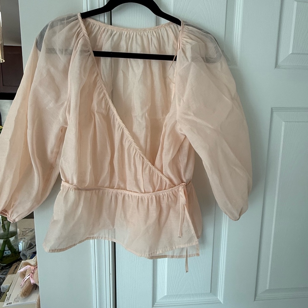 Elegant Peach Wrap Top